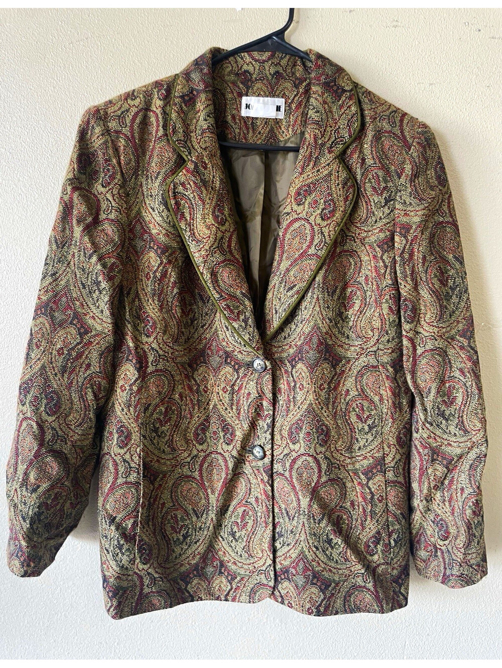 Joan Leslie Women's fall autumn  Paisley Button Jacket Size 12 vintage